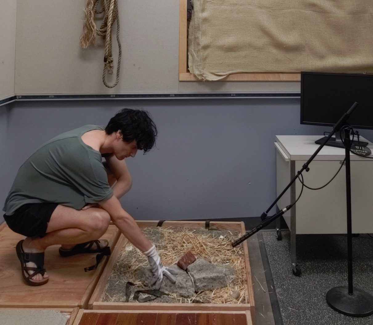 Foley footsteps in the studio